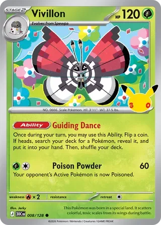 Vivillon #008 30th Celebration Pokemon card