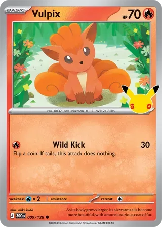 Vulpix #009 30th Celebration Pokemon card