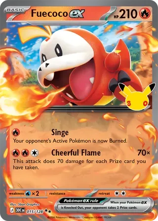 Fuecoco ex #015 30th Celebration Pokemon card