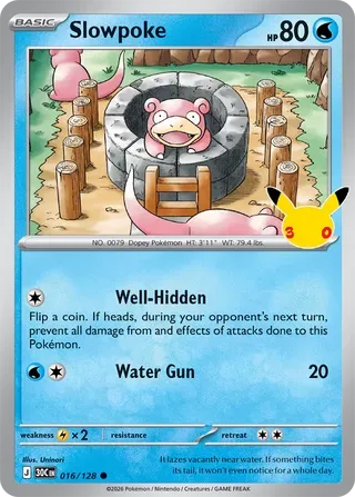Slowpoke #016 30th Celebration Pokemon card