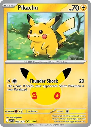 Pikachu #023 30th Celebration Pokemon card