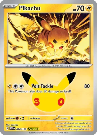 Pikachu #024 30th Celebration Pokemon card