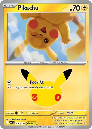 Pikachu #026 30th Celebration Pokemon card