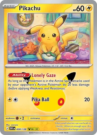 Pikachu #028 30th Celebration Pokemon card