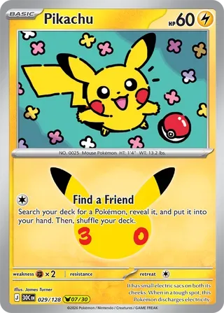 Pikachu #029 30th Celebration Pokemon card