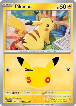 Pikachu #031 30th Celebration Pokemon card