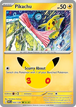 Pikachu #032 30th Celebration Pokemon card