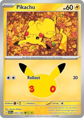 Pikachu #035 30th Celebration Pokemon card