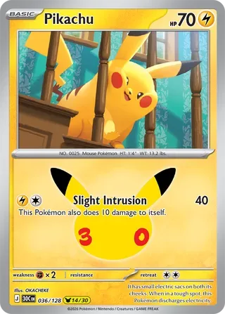 Pikachu #036 30th Celebration Pokemon card