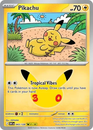 Pikachu #043 30th Celebration Pokemon card