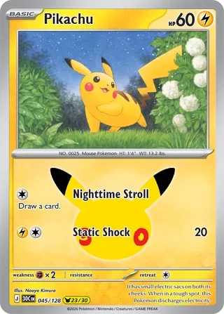 Pikachu #045 30th Celebration Pokemon card