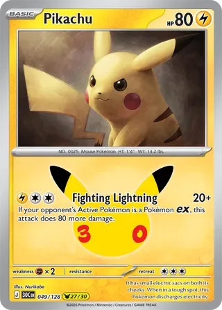 Pikachu #049 30th Celebration Pokemon card