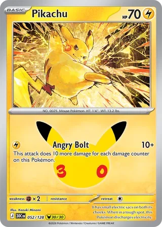 Pikachu #052 30th Celebration Pokemon card