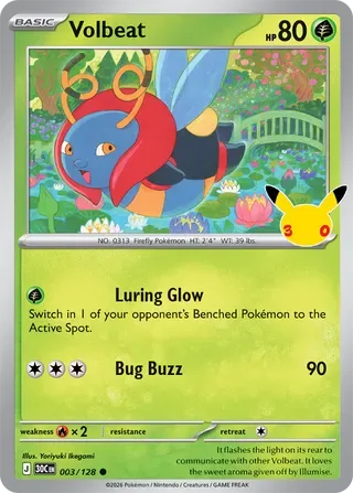 Volbeat #003 30th Celebration Pokemon card
