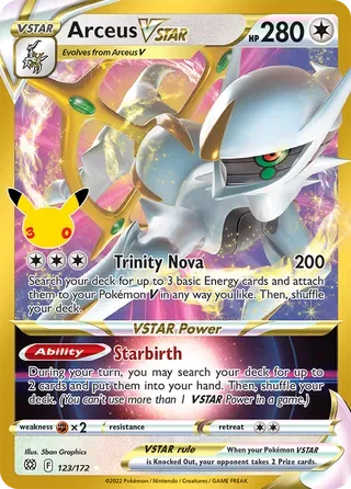 Arceus VSTAR #BRS123 30th Celebration Pokemon card