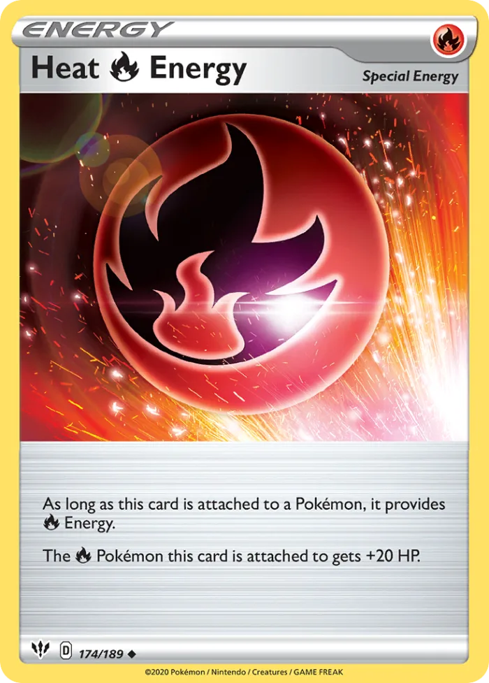 Heat Fire Energy #174 Darkness Ablaze Pokemon card