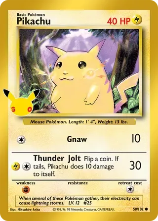 Pikachu #BS058 30th Celebration Pokemon card