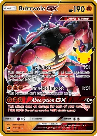 Buzzwole GX #CIN057 30th Celebration Pokemon card