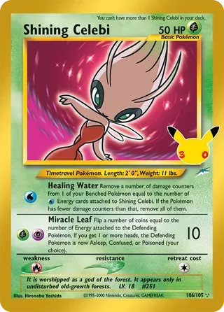 Shining Celebi #NDE106 30th Celebration Pokemon card