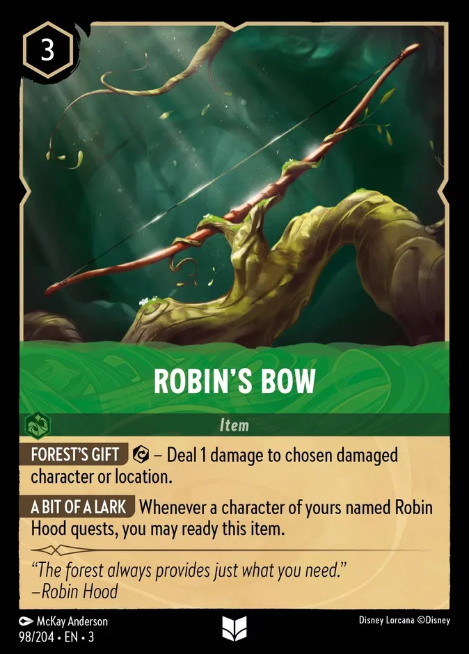 Robin's Bow #98 Into the Inklands Disney Lorcana card