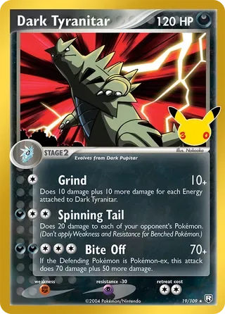 Dark Tyranitar #TRR019 30th Celebration Pokemon card