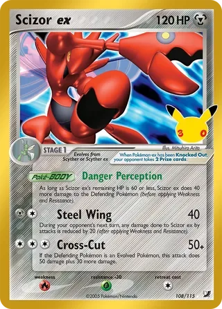Scizor ex #UF108 30th Celebration Pokemon card