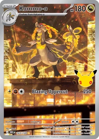 Kommo-o #143 30th Celebration Pokemon card