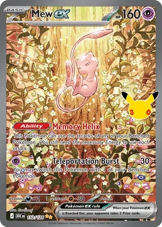Mew ex #152 30th Celebration Pokemon card