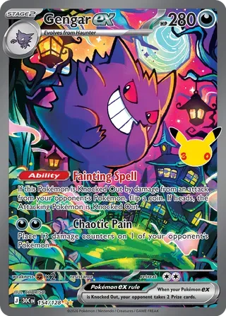 Gengar ex #154 30th Celebration Pokemon card
