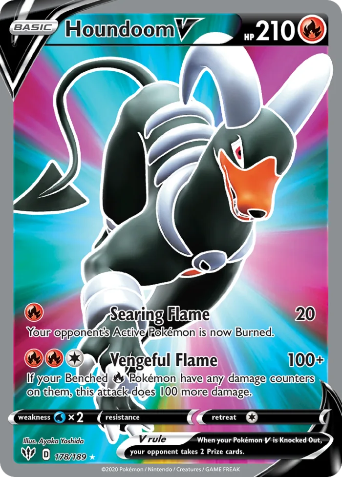 Houndoom V #178 Darkness Ablaze Pokemon card