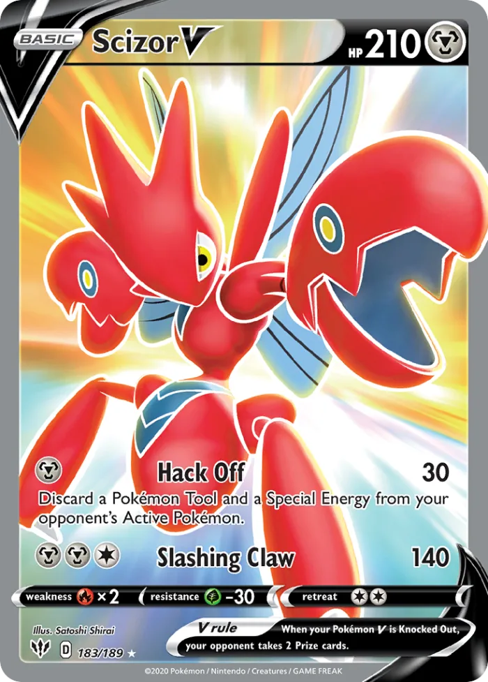 Scizor V #183 Darkness Ablaze Pokemon card