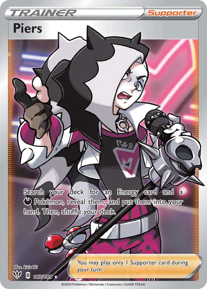 Piers #187 Darkness Ablaze Pokemon card