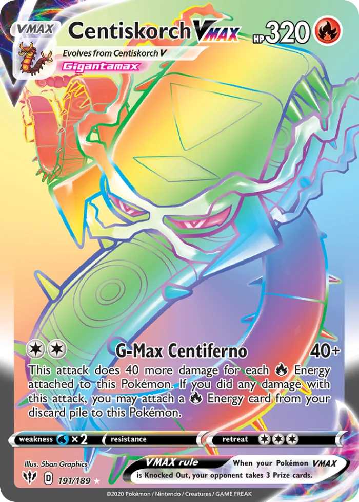 Centiskorch VMAX #191 Darkness Ablaze Pokemon card
