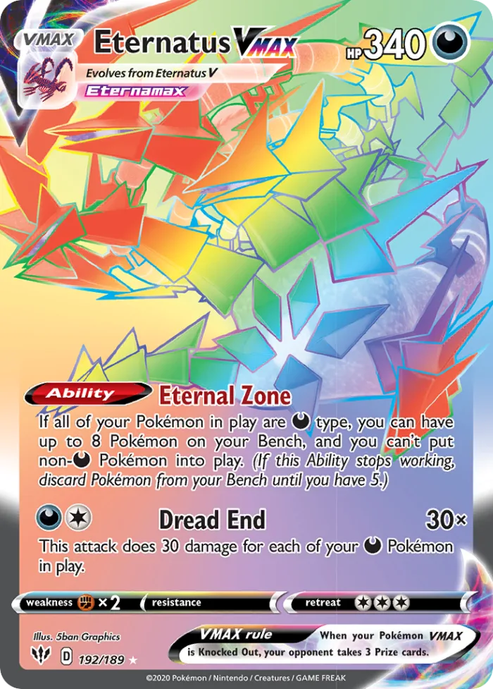 Eternatus VMAX #192 Darkness Ablaze Pokemon card