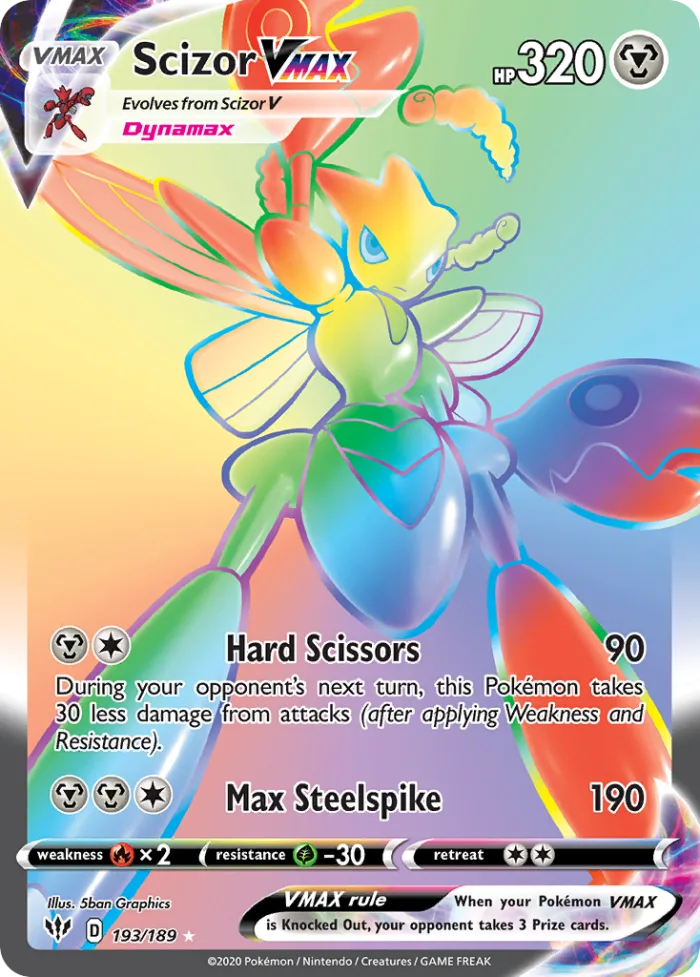 Scizor VMAX #193 Darkness Ablaze Pokemon card