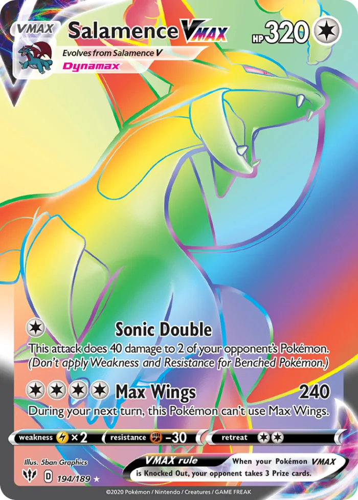 Salamence VMAX #194 Darkness Ablaze Pokemon card