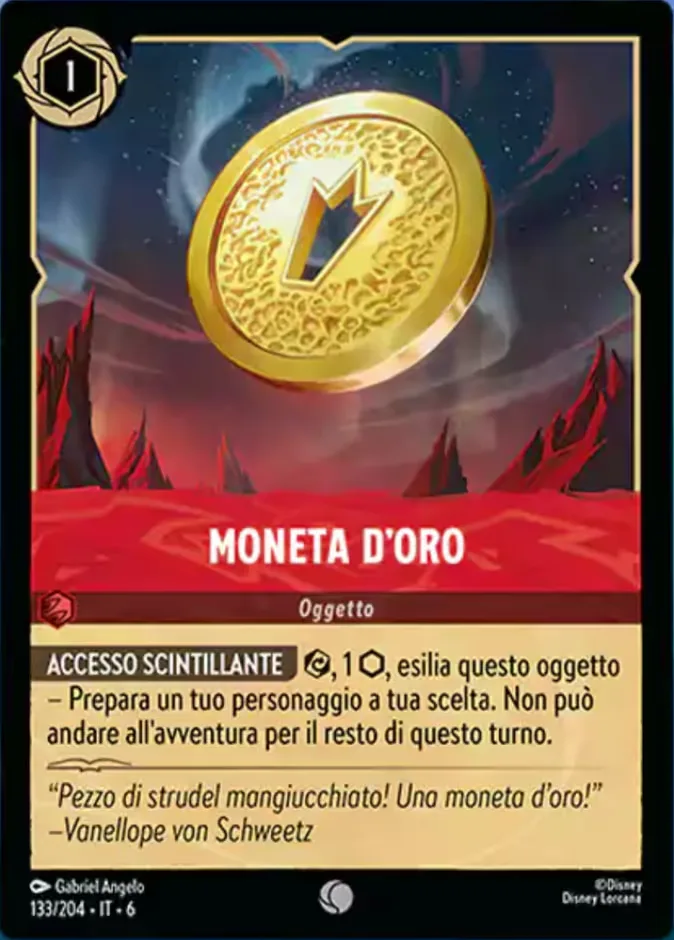 Gold Coin #133 Azurite Sea Disney Lorcana card