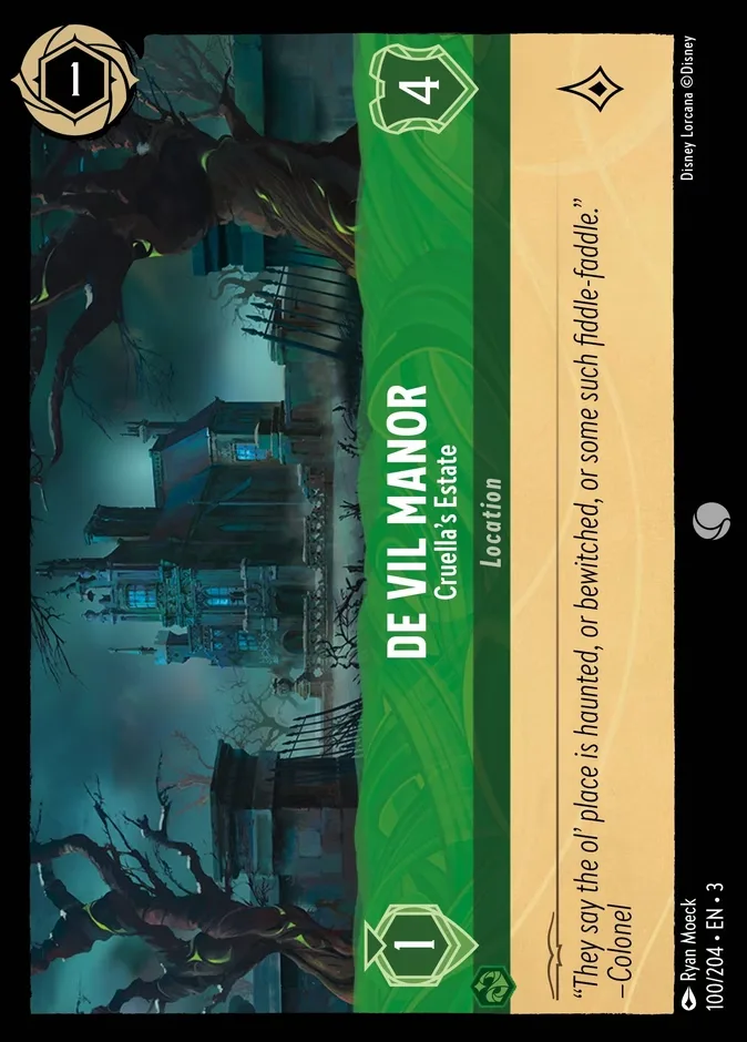 De Vil Manor #100 Into the Inklands Disney Lorcana card
