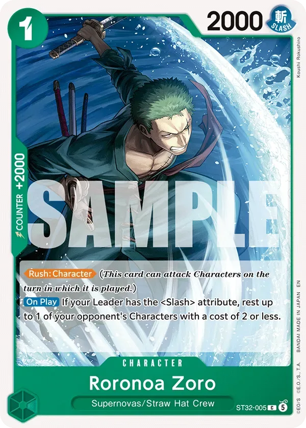 Roronoa Zoro GREEN Roronoa Zoro card