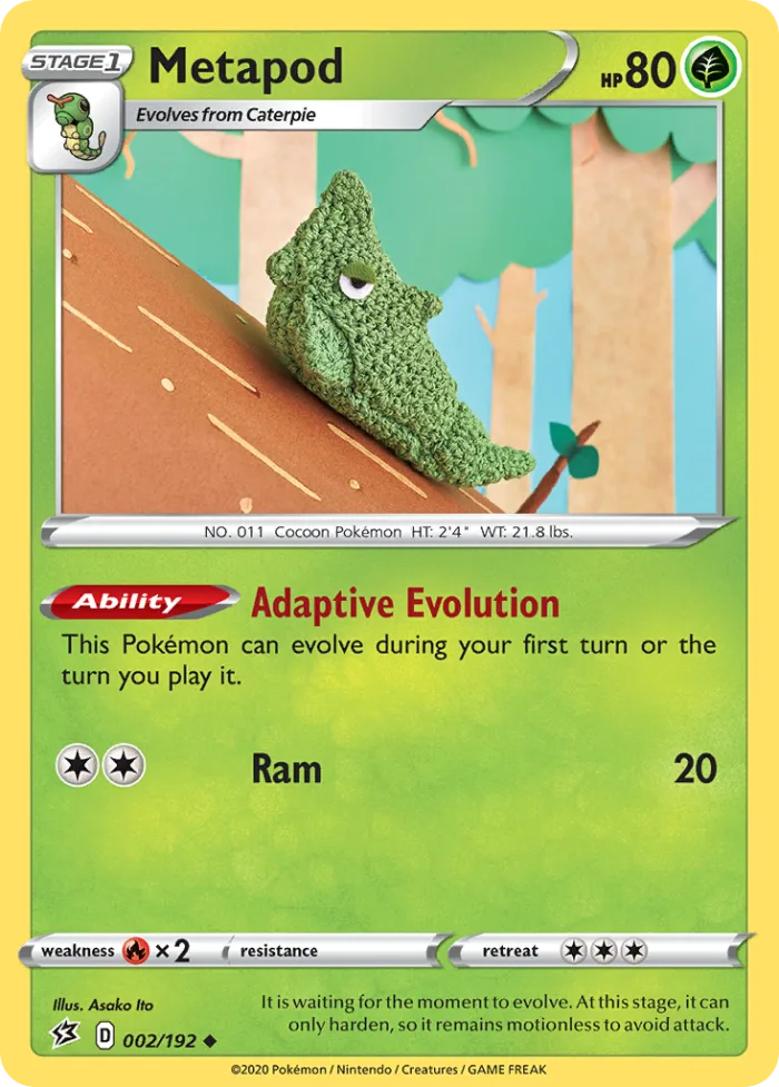 Metapod #2 Rebel Clash Pokemon card