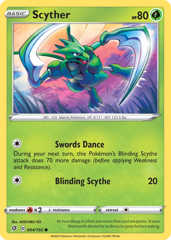 Scyther #4 Rebel Clash Pokemon card