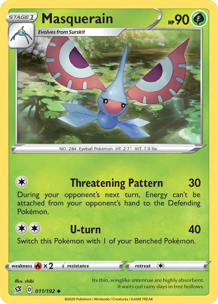 Masquerain #11 Rebel Clash Pokemon card