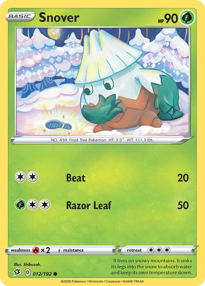 Snover #12 Rebel Clash Pokemon card