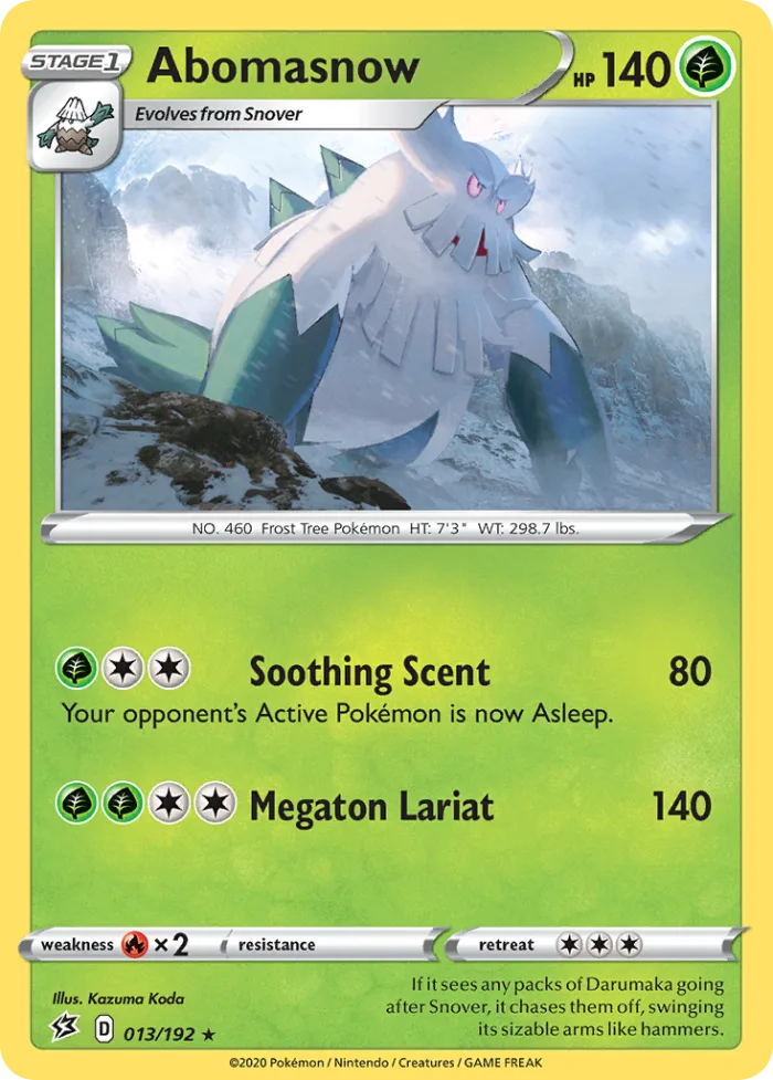 Abomasnow #13 Rebel Clash Pokemon card