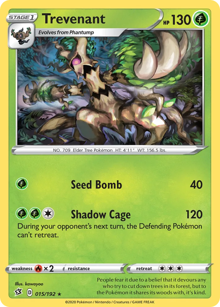 Trevenant #15 Rebel Clash Pokemon card