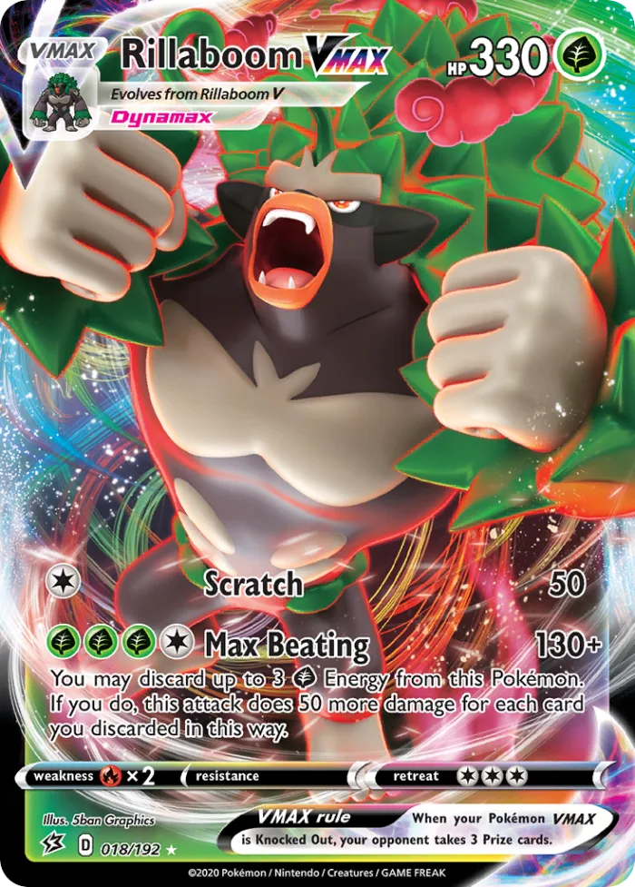 Rillaboom VMAX #18 Rebel Clash Pokemon card