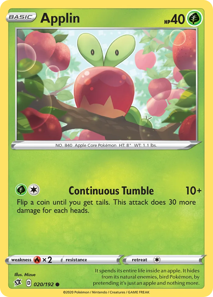 Applin #20 Rebel Clash Pokemon card