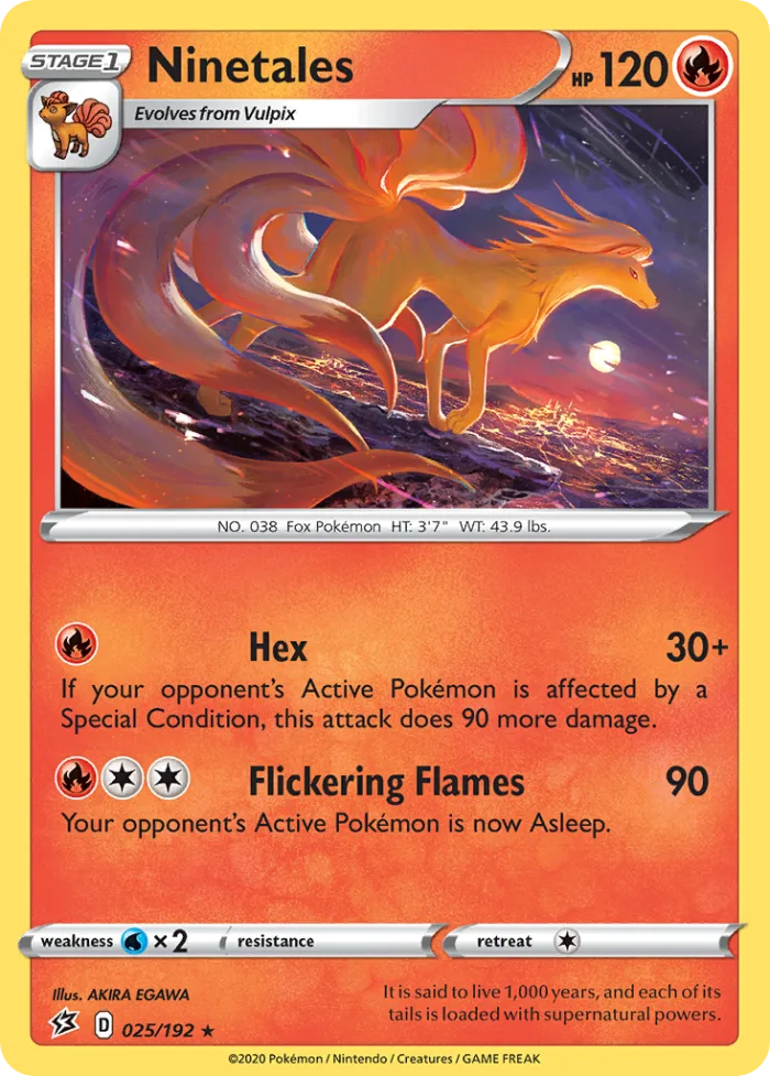 Ninetales #25 Rebel Clash Pokemon card