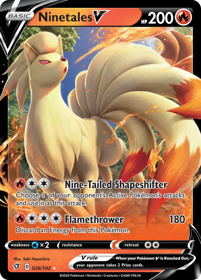 Ninetales V #26 Rebel Clash Pokemon card