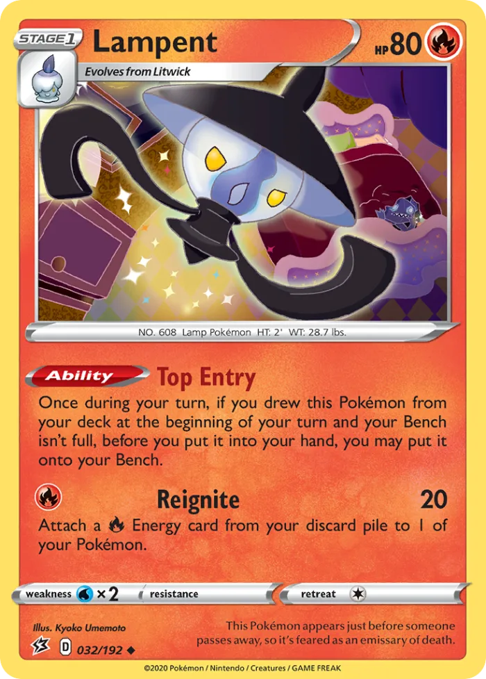 Lampent #32 Rebel Clash Pokemon card